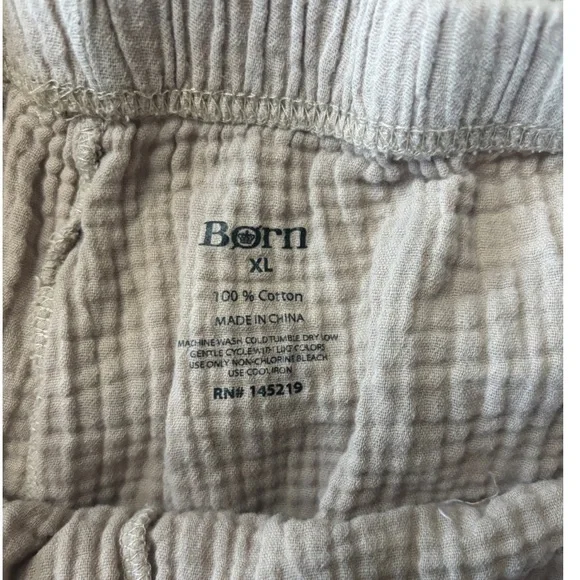 Børn XL Gauze Cotton Pajama Set Neutral Button Top & Shorts Lounge Set - Picture 5 of 5